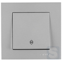 Вимикач одноклавішний ПРОХІДНИЙ Arvia Electric KAREN Срібло (20 03 2000 209)